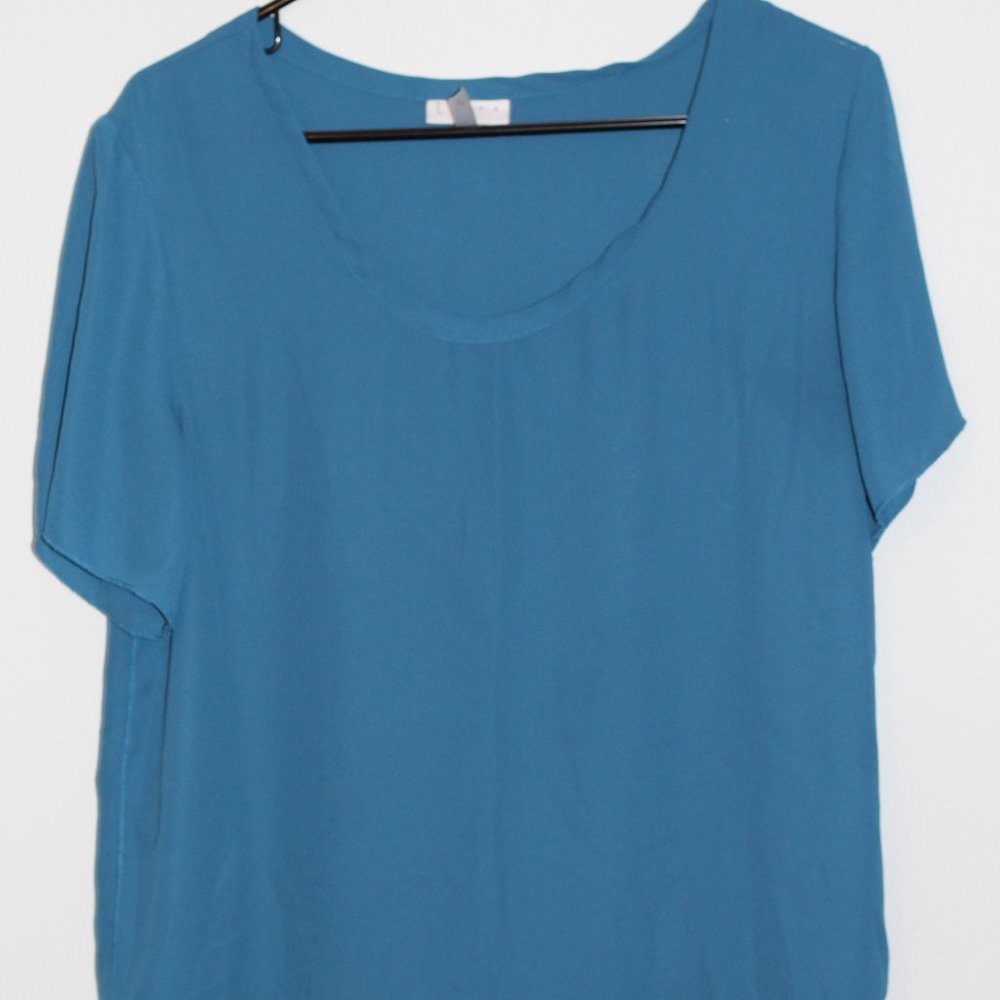 Blue silky tunic